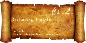 Csicsáky László névjegykártya